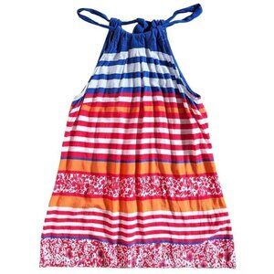TOMMY BAHAMA Tropical Sleeveless Halter Pull-over Blouse Striped Womens Sz Small